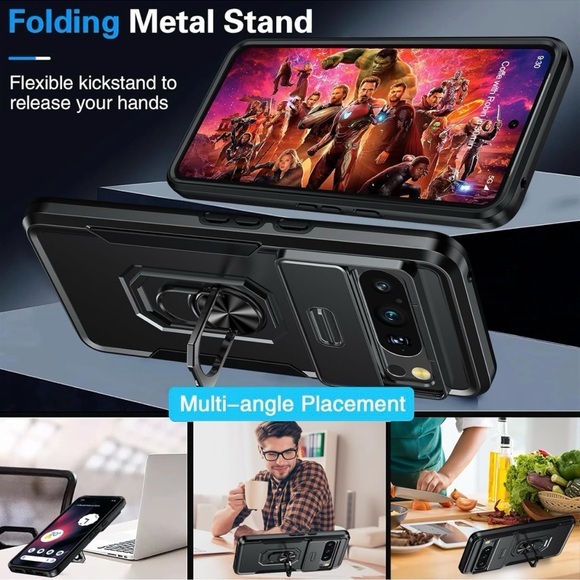 for Google Pixel 8 Case, [Built-in Rotatable Kickstand Ring] - Picture 6 of 12